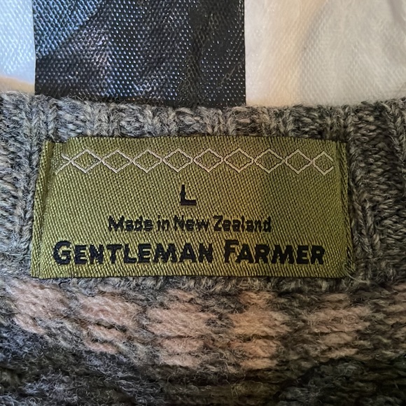 Gentleman Farmer Sz L 100% New Wool Fair isle Sweater Made in New Zealand - Picture 2 of 9